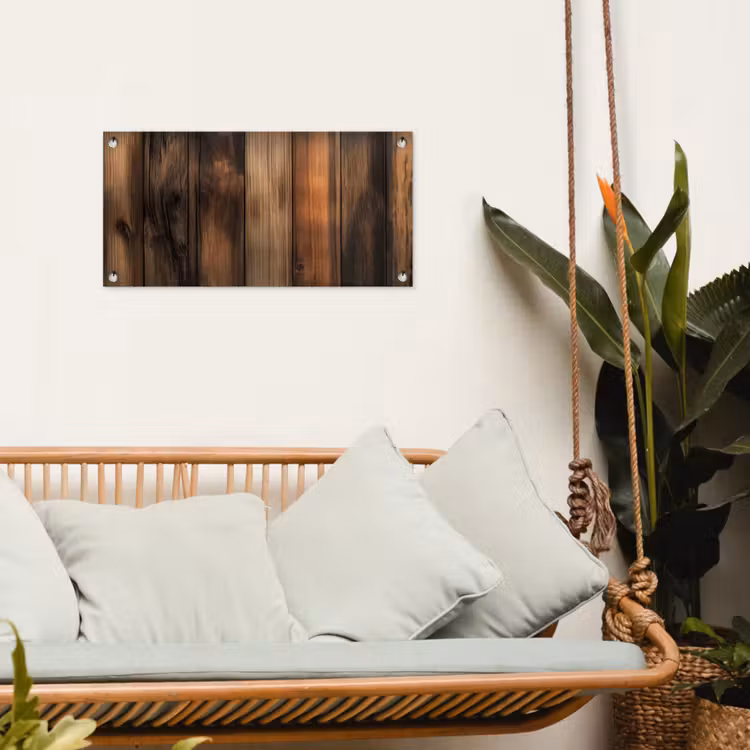 Hout - Rustiek - Donkere Planken tuinposter los doek klein -sfeer7