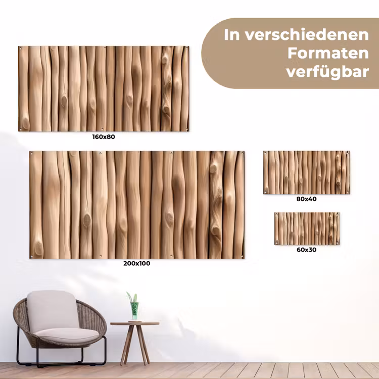 Hout - Stam - Lichtbruin tuinposter los doek klein -Xsfeer9_DE