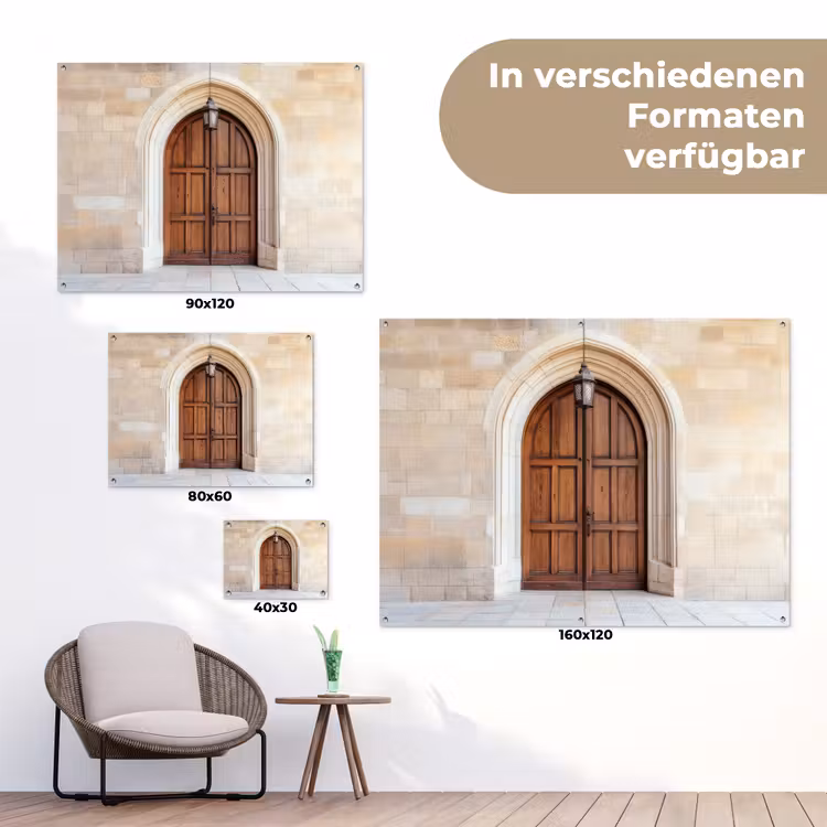 Houten - Deur - Lantaarn tuinposter los doek klein -Xsfeer9_DE