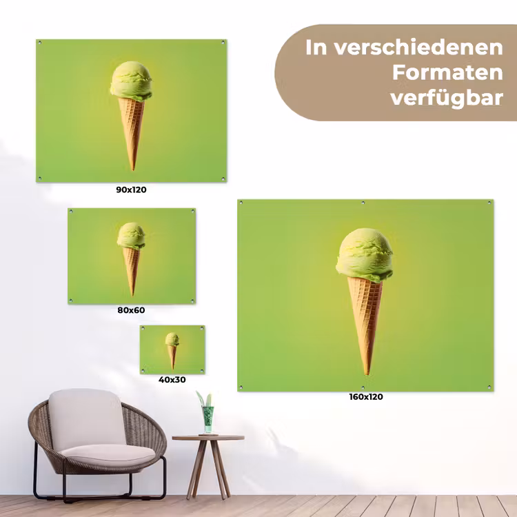 Hoorntje - Schepijs - Groen tuinposter los doek klein -Xsfeer9_DE