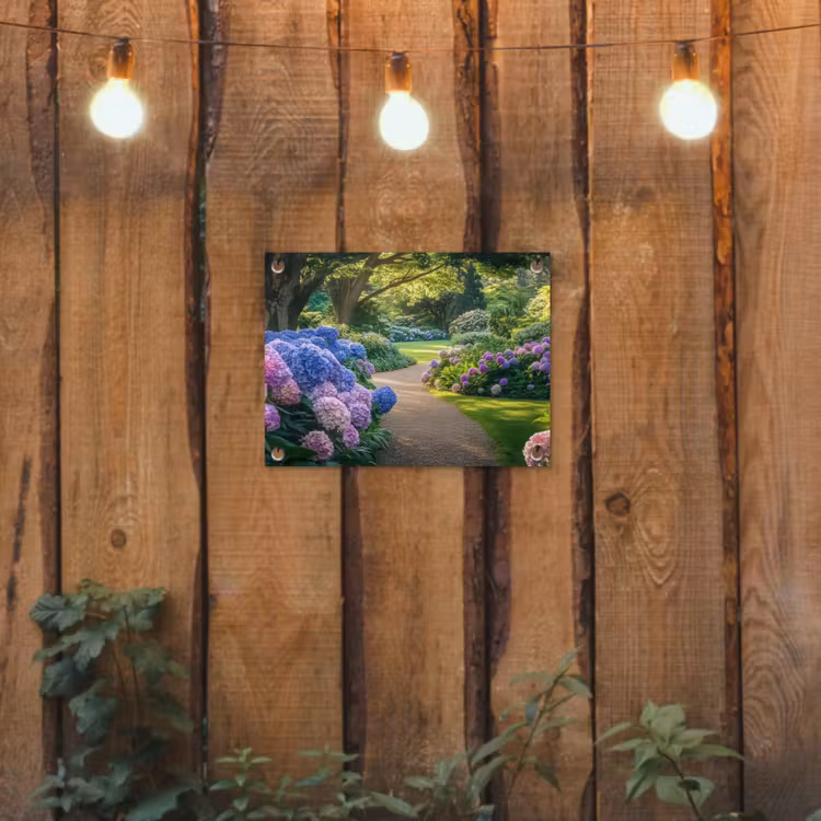 Hortensia- Park - Pad tuinposter los doek klein -sfeer1