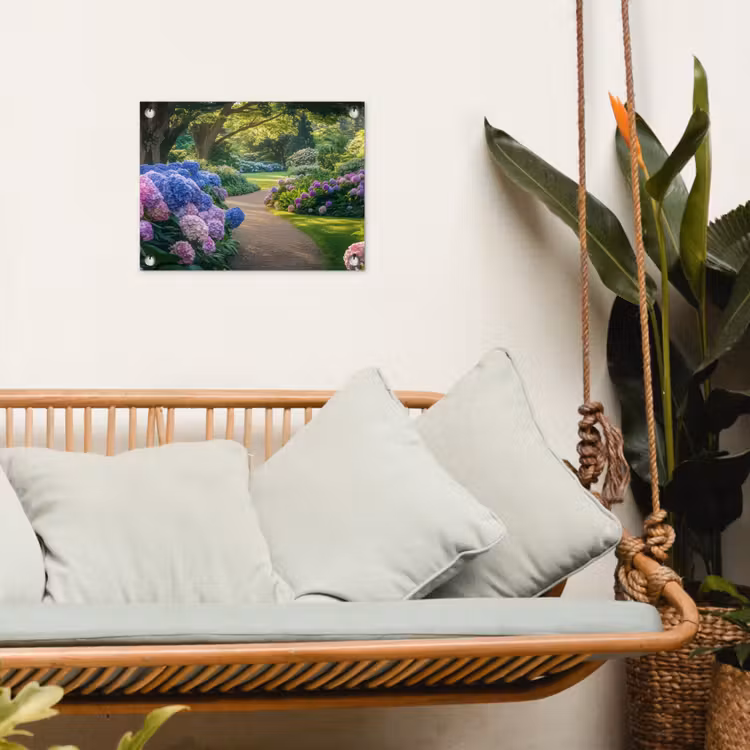Hortensia- Park - Pad tuinposter los doek klein -sfeer7
