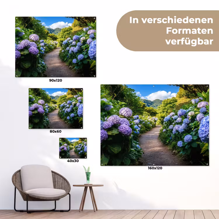 Hortsensia - Pad - Bloemen tuinposter los doek klein -Xsfeer9_DE
