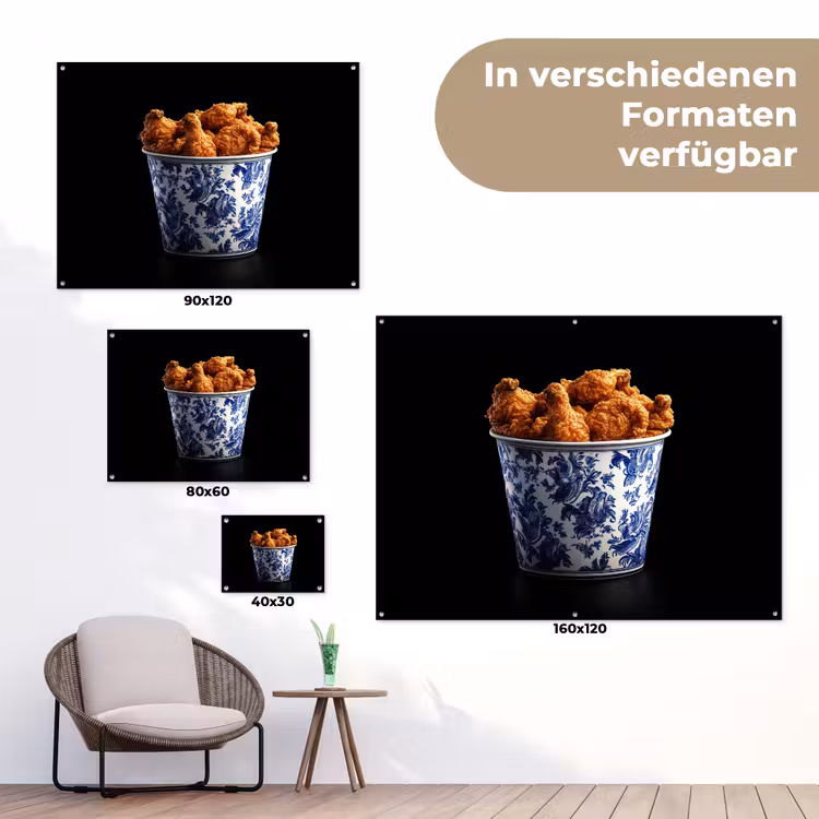 Kip - Bucket - Delfts blauw - Lekker tuinposter los doek klein -Xsfeer9_DE