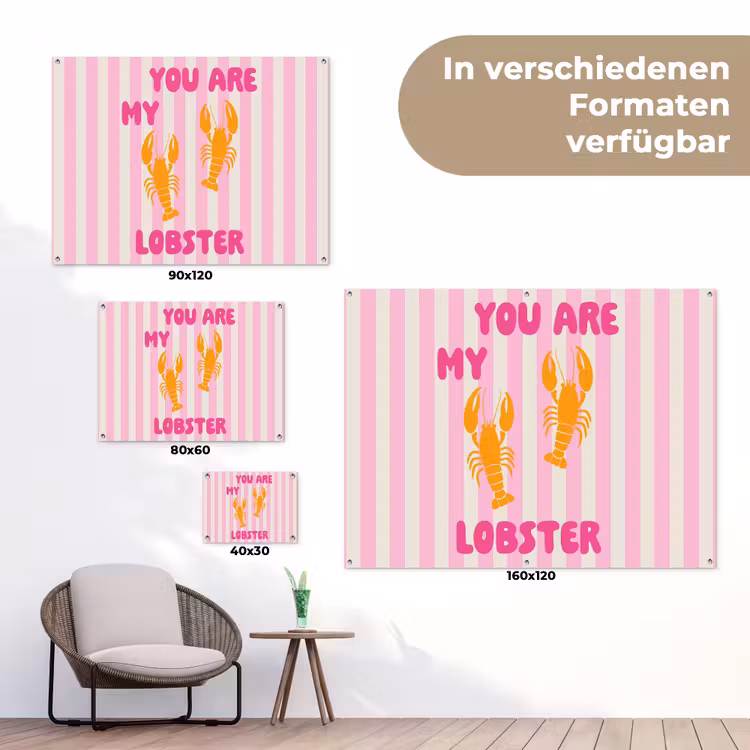 Lobster - Love - Valentijn tuinposter los doek klein -Xsfeer9_DE