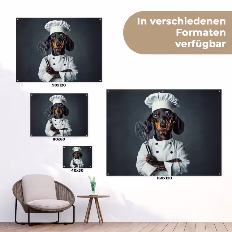 Hond - Garde - Kok tuinposter los doek klein -Xsfeer9_DE