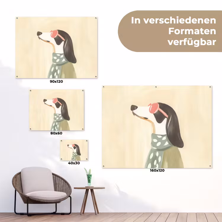 Hond - Zonnebril - Sjaal tuinposter los doek klein -Xsfeer9_DE