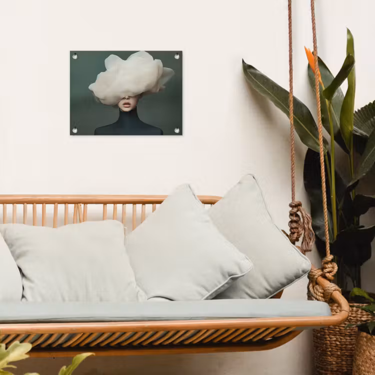 Hoed - Vrouw - Beige tuinposter los doek klein -sfeer7