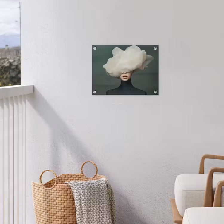 Hoed - Vrouw - Beige tuinposter los doek klein -sfeer8