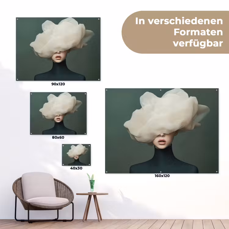 Hoed - Vrouw - Beige tuinposter los doek klein -Xsfeer9_DE