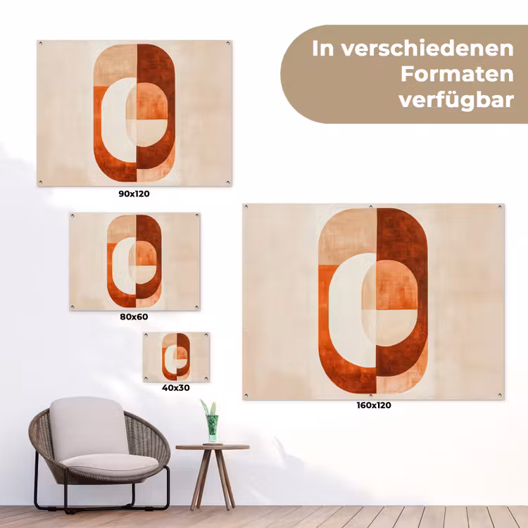Illustratie - Abstract - Vormen - Rood tuinposter los doek klein -Xsfeer9_DE