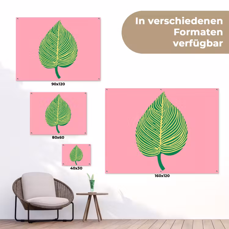 Illustratie - Blad - Minimalistisch - Groen tuinposter los doek klein -Xsfeer9_DE