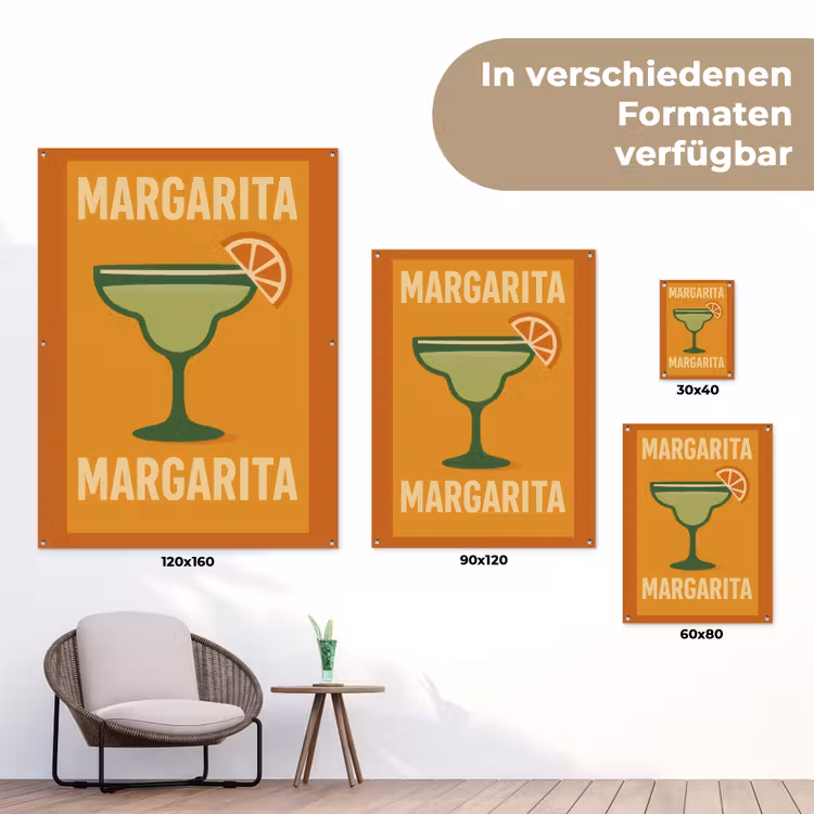 Illustratie - Margarita - Sinaasappelschijf - Oranje tuinposter los doek klein -Xsfeer9_DE