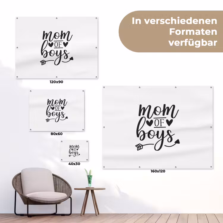 Jongens - Moederdag - Quotes tuinposter los doek klein -Xsfeer9_DE