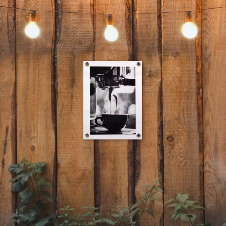 Coffee - Espresso - Koffiemachine - Kop tuinposter los doek klein -sfeer1