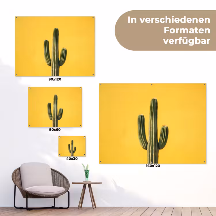 Cactus - Groen - Minimalistisch tuinposter los doek klein -Xsfeer9_DE