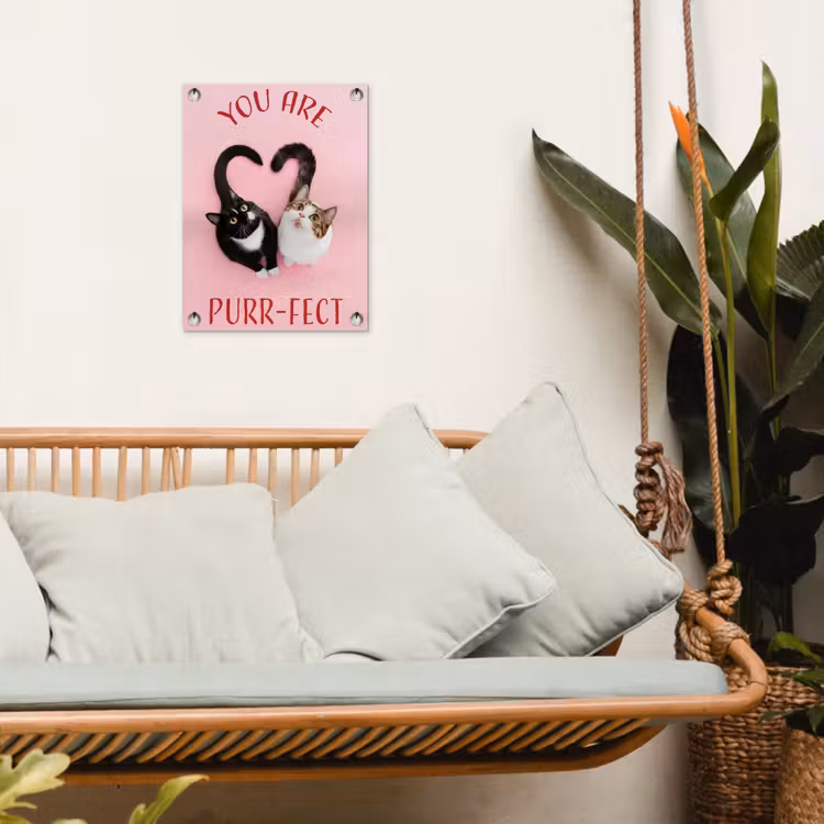 Kat - Hart - Tekst - Valentijn tuinposter los doek klein -sfeer7