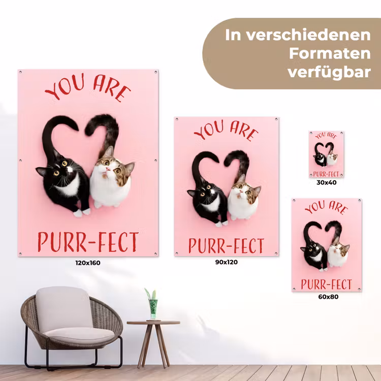 Kat - Hart - Tekst - Valentijn tuinposter los doek klein -Xsfeer9_DE