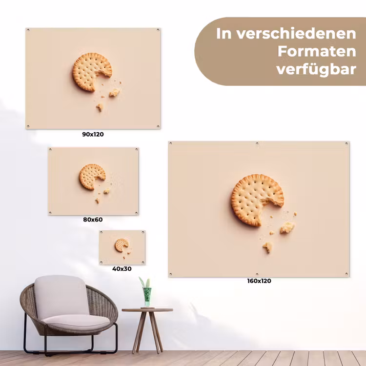 Koekje - Kruimels - beige tuinposter los doek klein -Xsfeer9_DE
