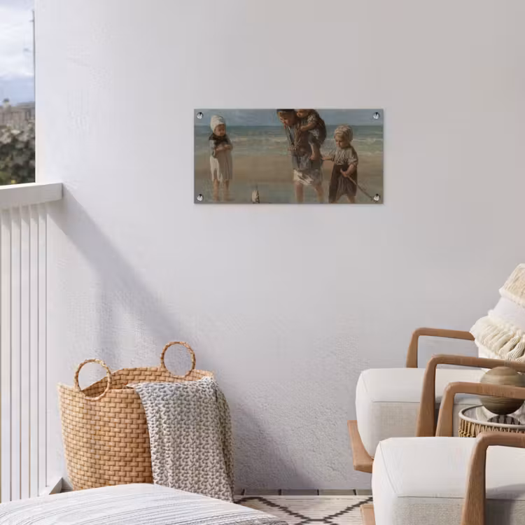 Kinderen der zee - Schilderij van Jozef Israëls tuinposter los doek klein -sfeer8