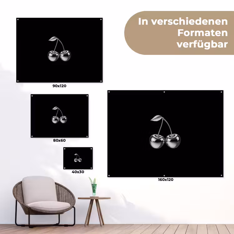 Kers - Luxueus - Metallic tuinposter los doek klein -Xsfeer9_DE