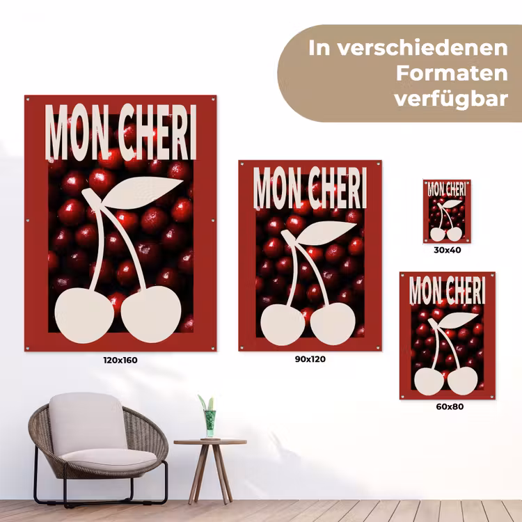Kersen - Illustratie - Rood tuinposter los doek klein -Xsfeer9_DE