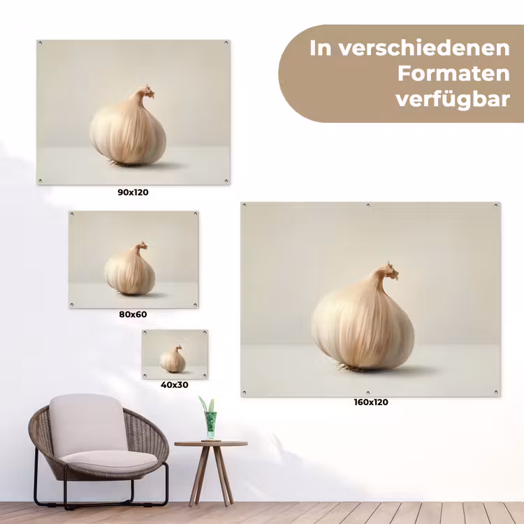 Knoflook - Natuurlijk - Beige tuinposter los doek klein -Xsfeer9_DE