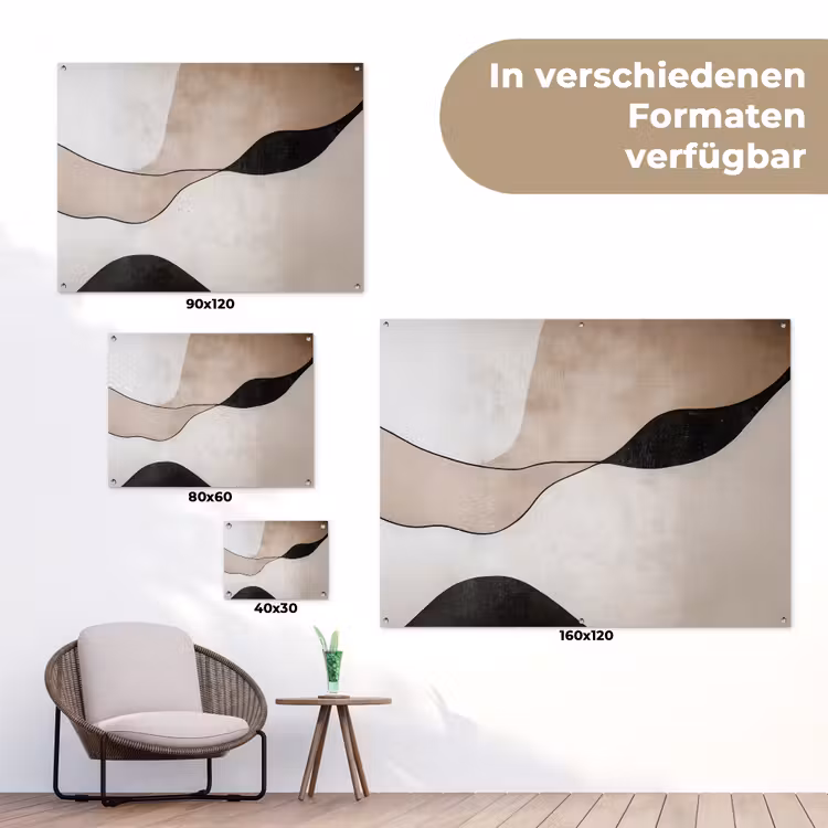 Contourlijnen - Abstracte landschap tuinposter los doek klein -Xsfeer9_DE