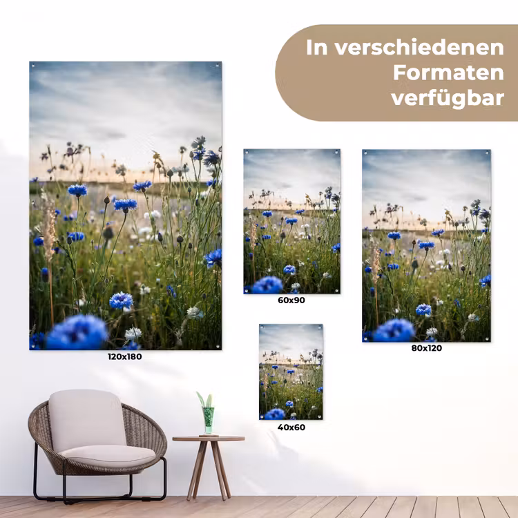 Korenbloemen bij zonsondergang tuinposter los doek klein -Xsfeer9_DE