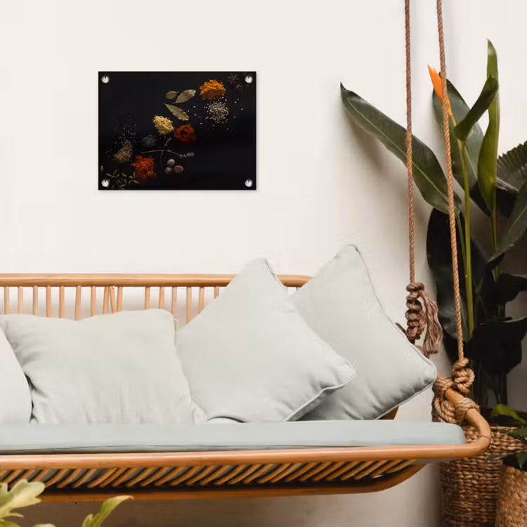 Kruiden - Zwart - Specerijen - Keuken - Koken tuinposter los doek klein -sfeer7