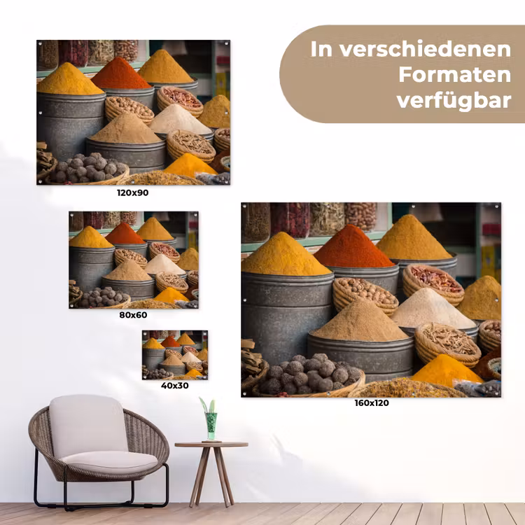Kruiden - Ton - Specerijen - Geel - Bruin tuinposter los doek klein -Xsfeer9_DE