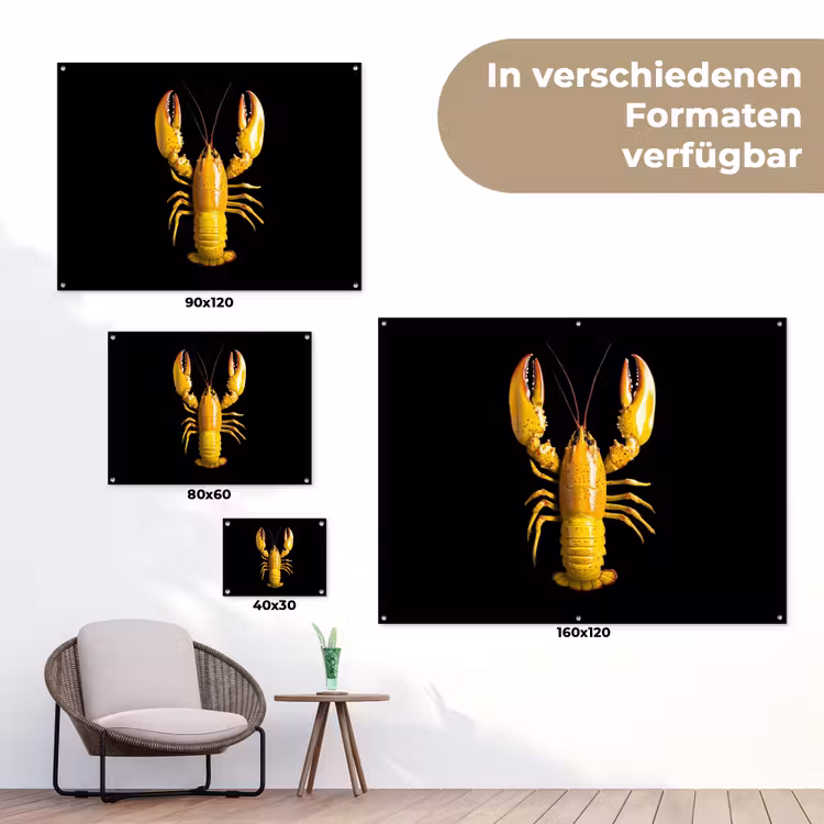 Kreeft - Geel - Stippen - Effen tuinposter los doek klein -Xsfeer9_DE