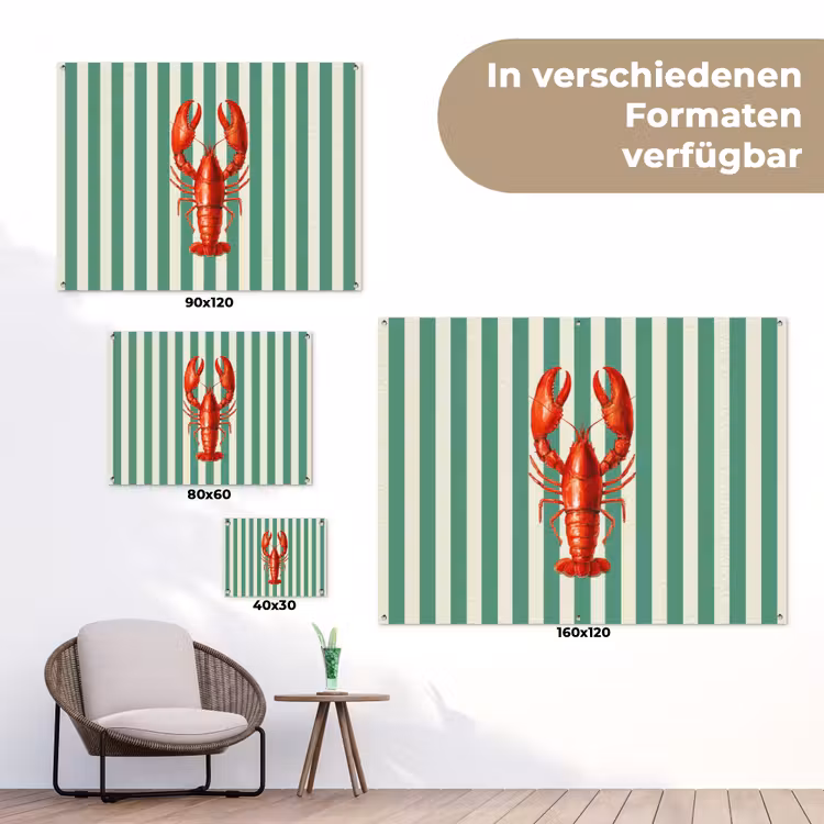 Kreeft - Strepen - Realistisch - Zomers tuinposter los doek klein -Xsfeer9_DE