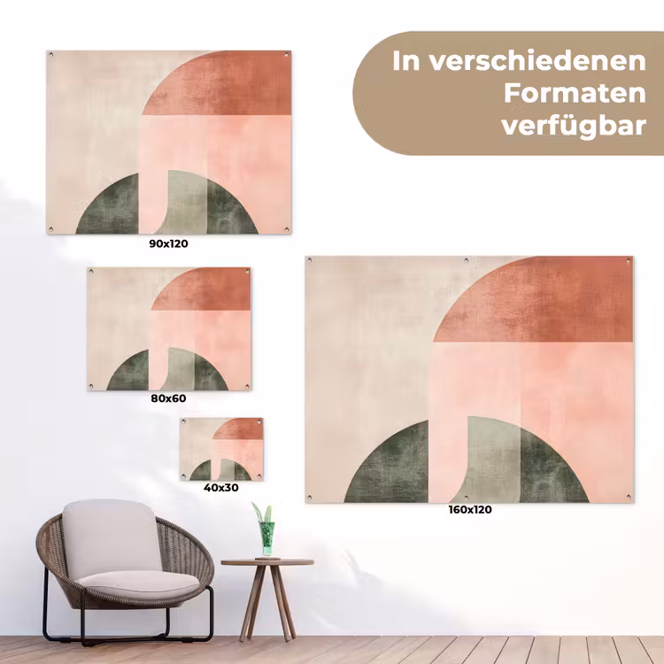 Cirkel - Abstract - Roze tuinposter los doek klein -Xsfeer9_DE
