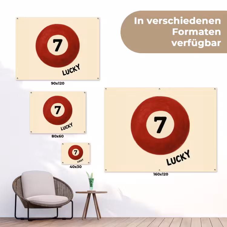 Cirkel - Zeven - Lucky - Rood tuinposter los doek klein -Xsfeer9_DE