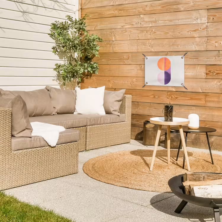 Cirkels - Abstract - Paars tuinposter los doek klein -sfeer4