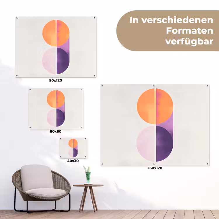 Cirkels - Abstract - Paars tuinposter los doek klein -Xsfeer9_DE
