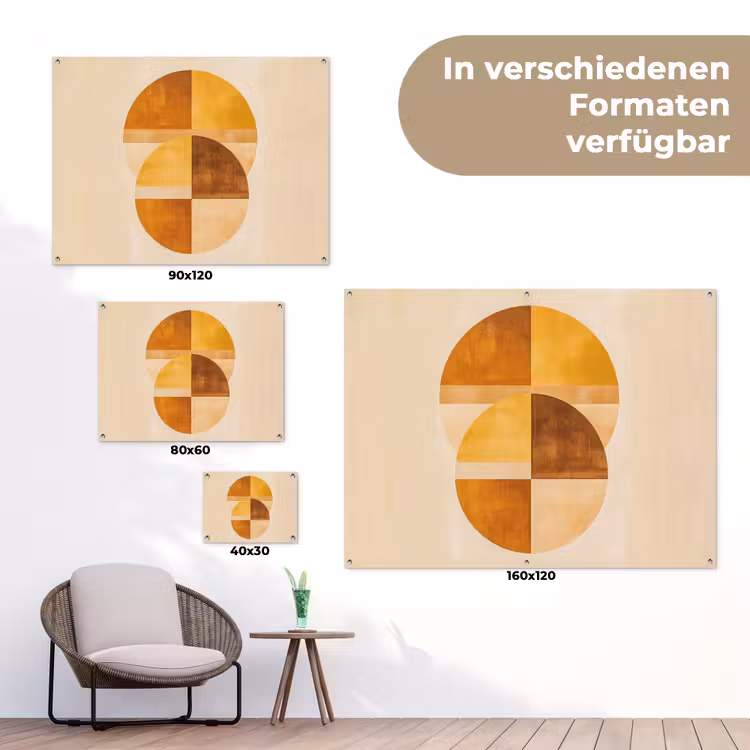 Cirkels - Geel - Minimalistisch tuinposter los doek klein -Xsfeer9_DE