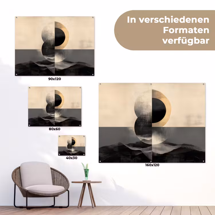 Cirkels - Schaduw - Abstract tuinposter los doek klein -Xsfeer9_DE