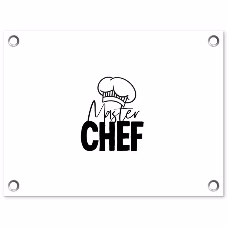 Keuken - Koken - Bakken - Chef - Master Chef - Kok - Tekst tuinposter los doek klein -3d