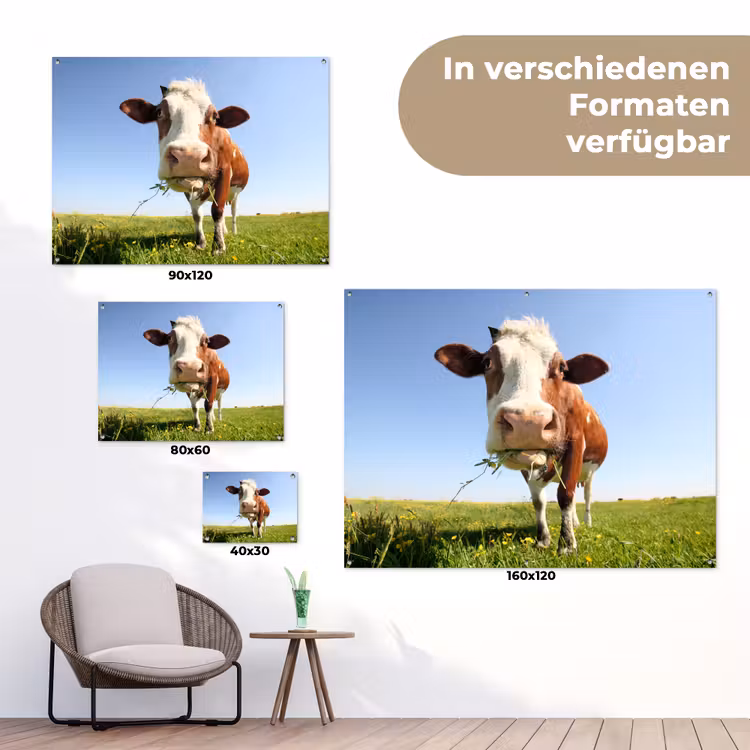 Koe in de Weide tuinposter los doek klein -Xsfeer9_DE