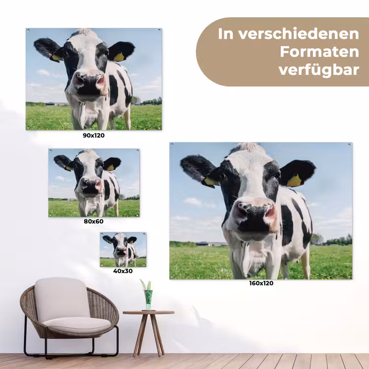 Koeien Close-up tuinposter los doek klein -Xsfeer9_DE