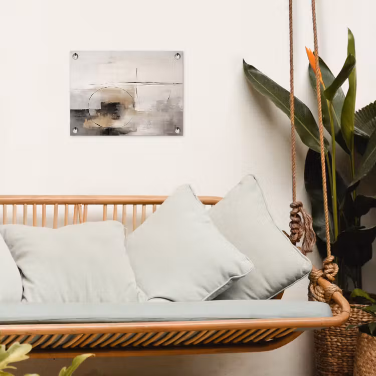 Kunst - Abstract - Grijs - Industrieel tuinposter los doek klein -sfeer7