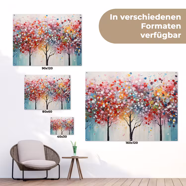 Kunst - Bomen - Natuur - Acryl tuinposter los doek klein -Xsfeer9_DE