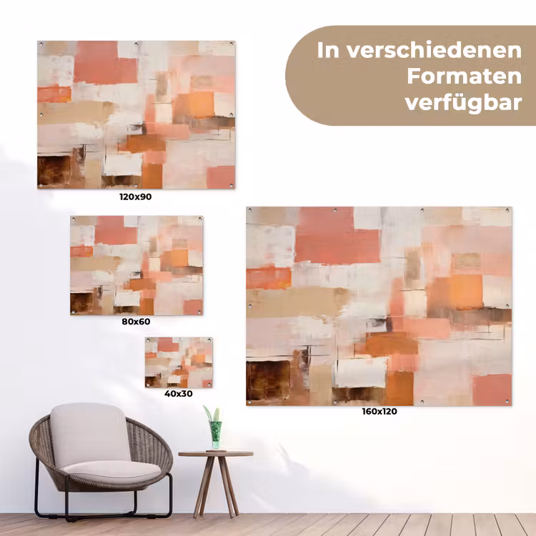 Kunst - Roze - Abstract tuinposter los doek klein -Xsfeer9_DE