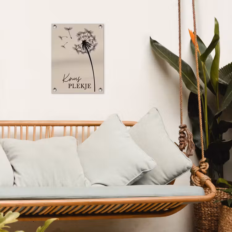Knus Plekje met Paardenbloem tuinposter los doek klein -sfeer7