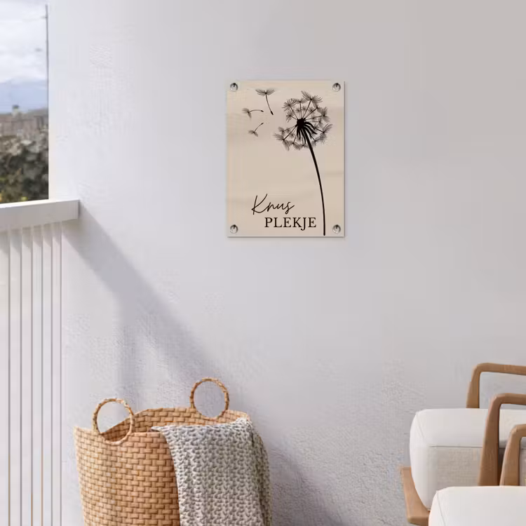 Knus Plekje met Paardenbloem tuinposter los doek klein -sfeer8