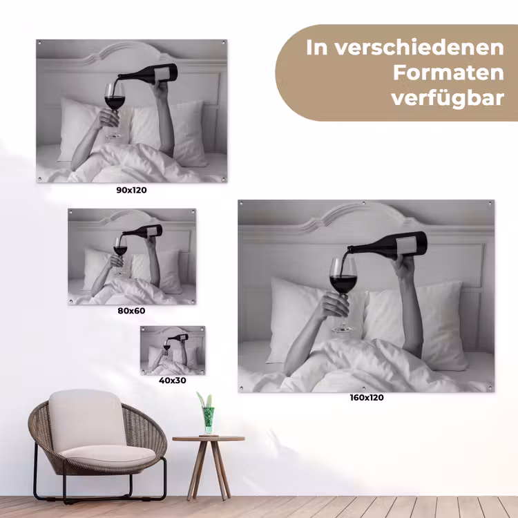 Lakens - Armen - Wijn - Glas tuinposter los doek klein -Xsfeer9_DE
