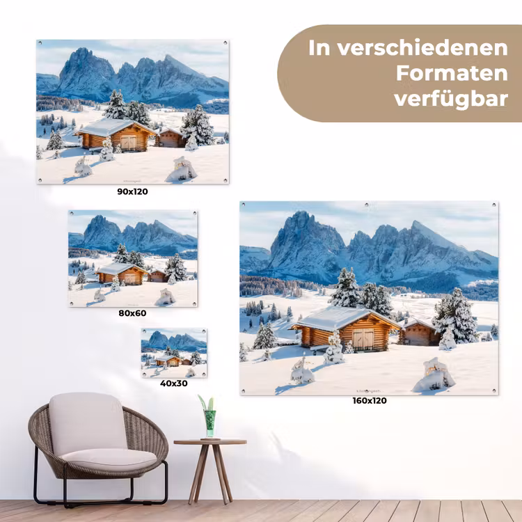 Landschap - Winter - Sneeuw tuinposter los doek klein -Xsfeer9_DE