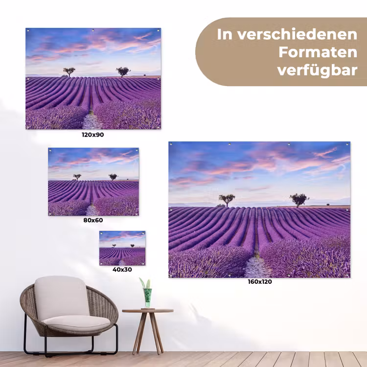 Lavendel - Natuur - Paars - Bomen - Bloemen tuinposter los doek klein -Xsfeer9_DE